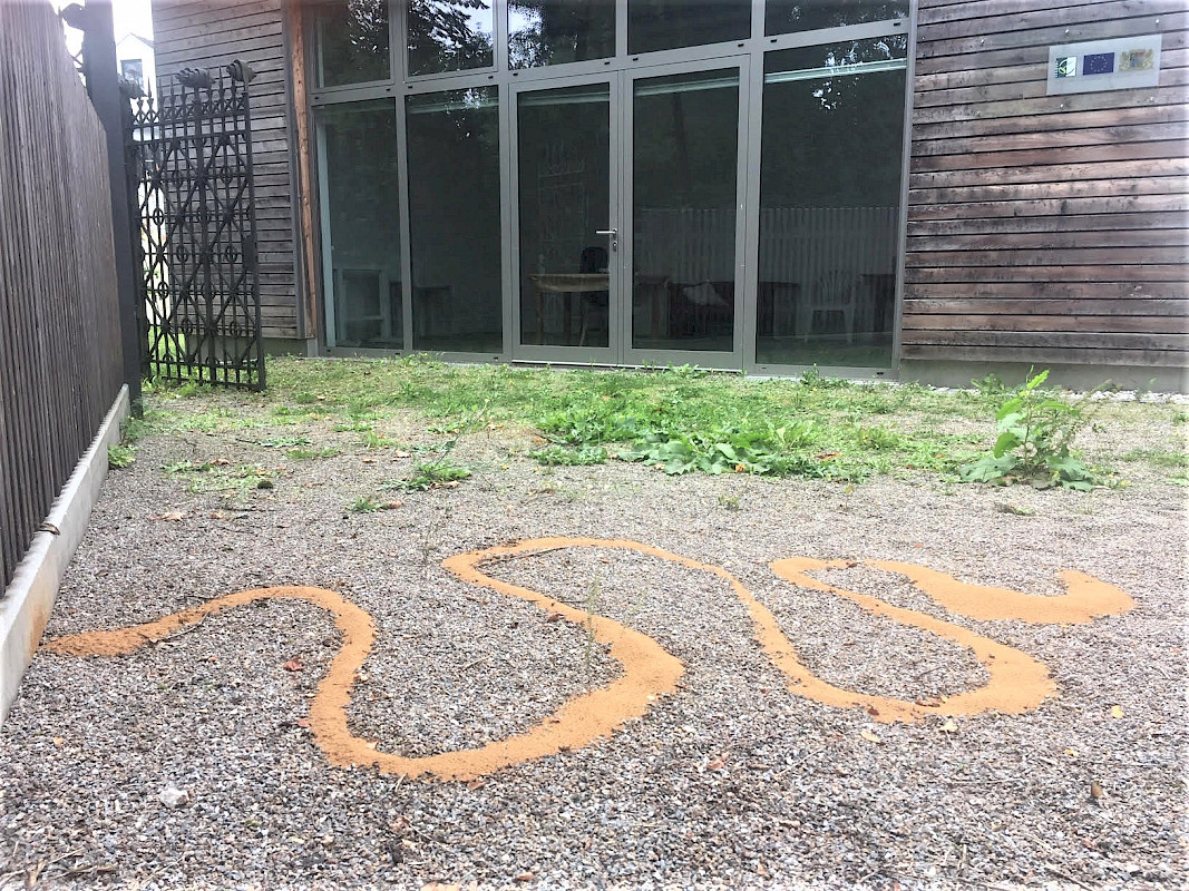 Roman Schöne, Sandspirale, LandArt Installation, 2020, 4 x 4 m