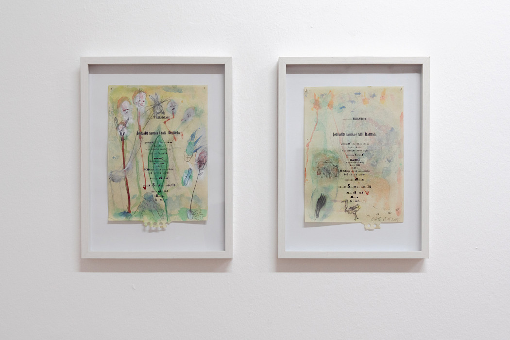 Stefan Göler: Karavane I & II, 2022. Mixed media on paper, 28 x 20 cm each. Photo: Elena Helfrecht