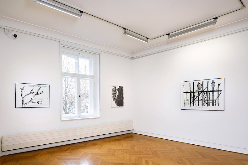 Raymond Pettibon & John Newsom, The Seven Deadly Sins and The Seven Heavenly Virtues, Ausstellungsansicht 2025, Kebbel Villa, Schwandorf