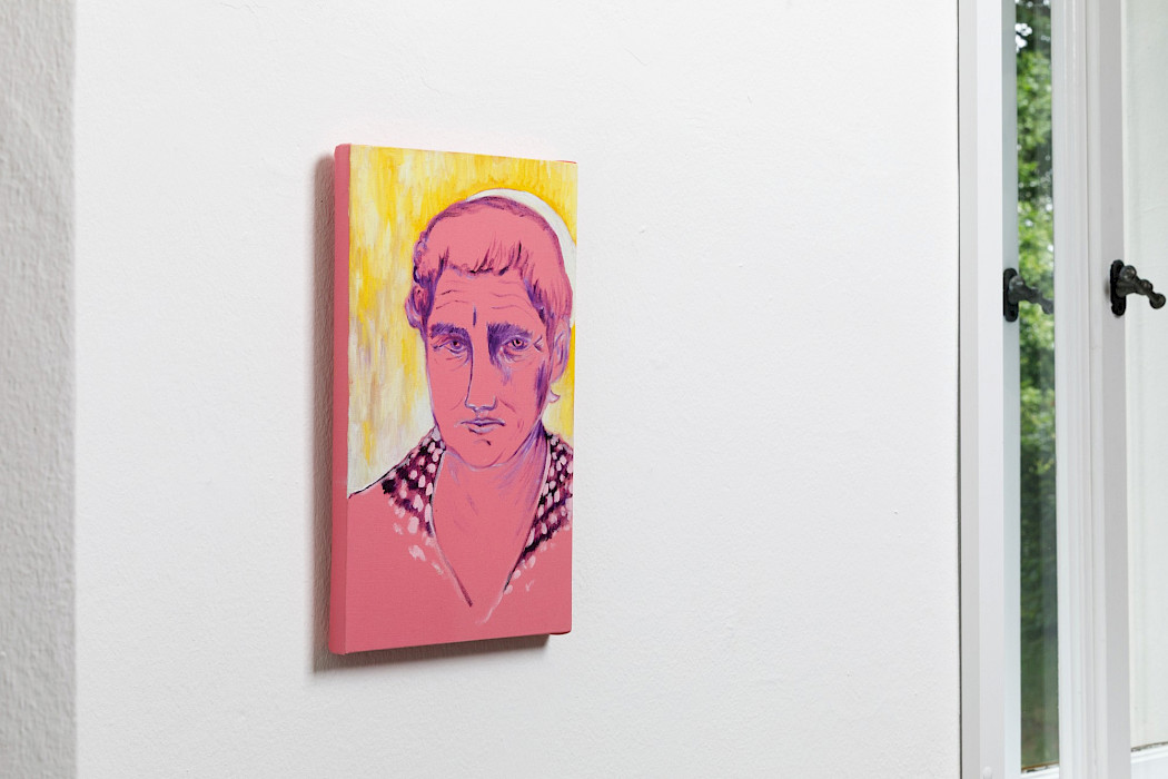 Camille Tsvetoukhine: She, 2025, oil and acrylic on cotton, 35 × 22,5 cm (Photo: Clemens Mayer)
