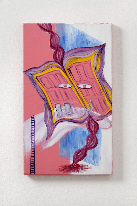 Camille Tsvetoukhine: Untitled, 2024, Oil on cotton, 41 × 24 cm (Photo: Clemens Mayer)