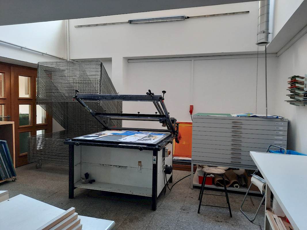 Die Siebdruckwerkstatt im Oberpfälzer Künstlerhaus