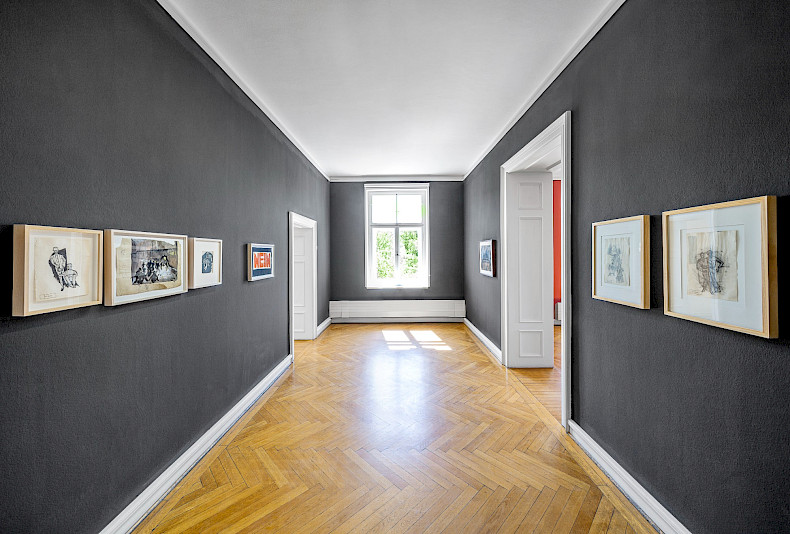NEIN! Boris Lurie and NO!art, Ausstellungsansicht 2026, Kebbel Villa, Schwandorf (Foto: Marcus Rebmann)