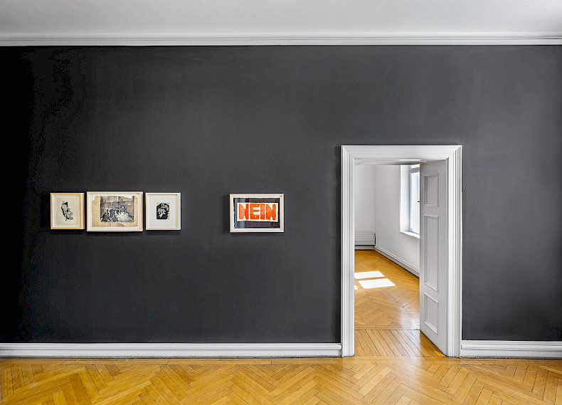 NEIN! Boris Lurie and NO!art, Ausstellungsansicht 2026, Kebbel Villa, Schwandorf (Foto: Marcus Rebmann)