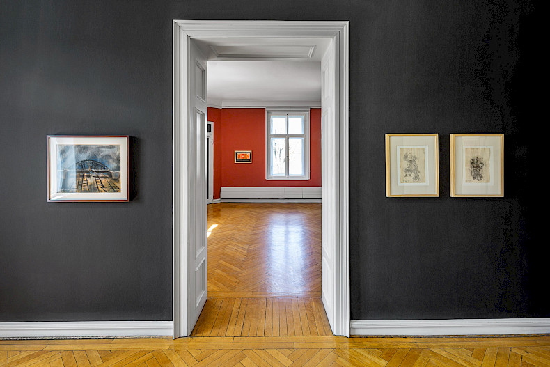 NEIN! Boris Lurie and NO!art, Ausstellungsansicht 2026, Kebbel Villa, Schwandorf (Foto: Marcus Rebmann)