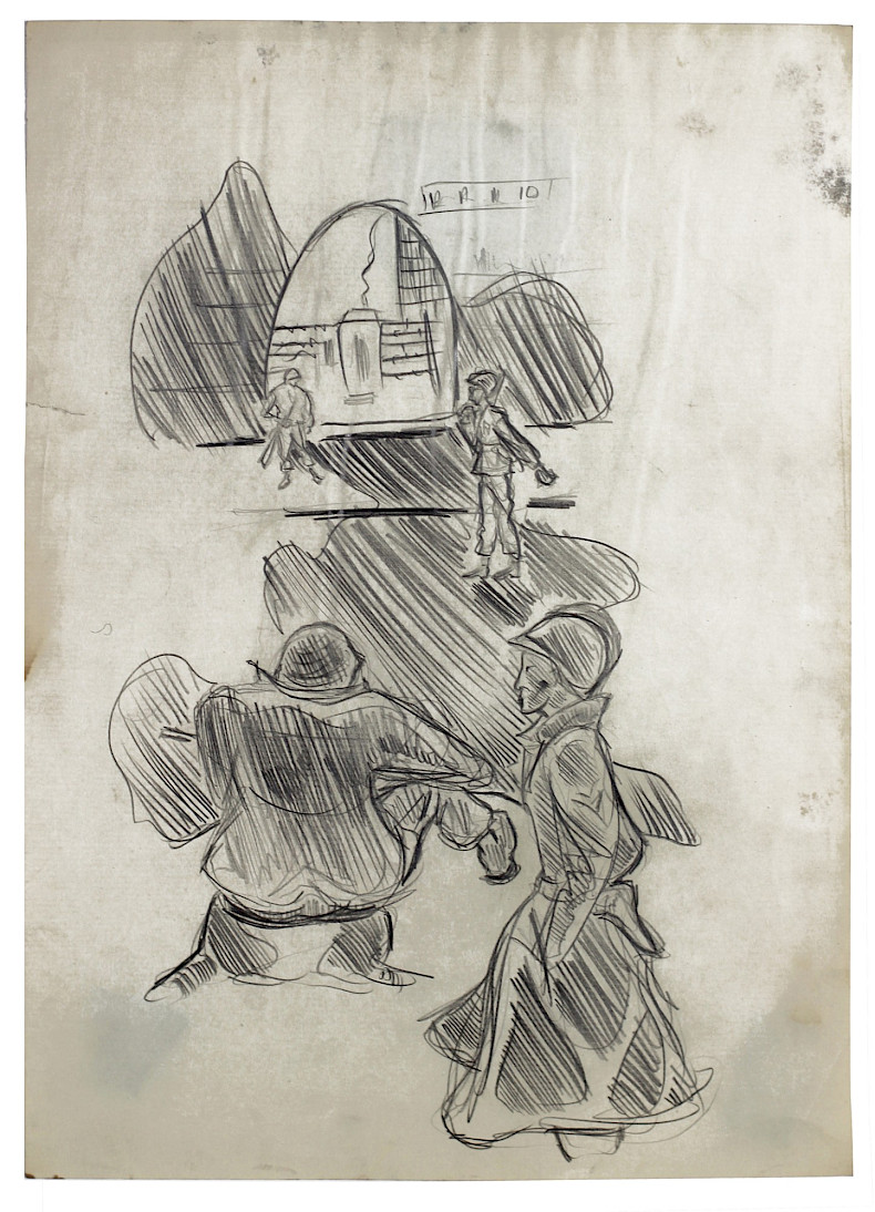 Boris Lurie: Untitled, c. 1946, Bleistift auf Papier, 29 × 21 cm (Foto: Tim Nighswander)