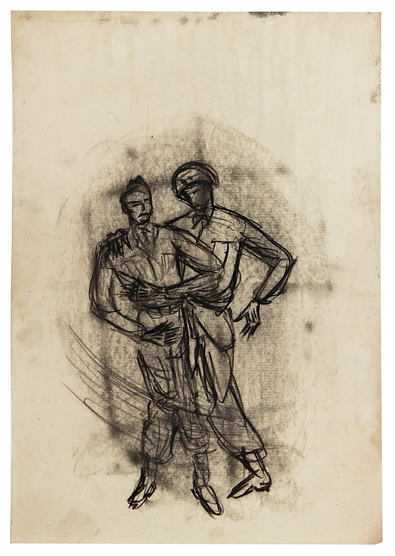 Boris Lurie: Untitled, c. 1946, Conté-Stift und Kohle auf Papier, 29 × 21 cm (Foto: Tim Nighswander)