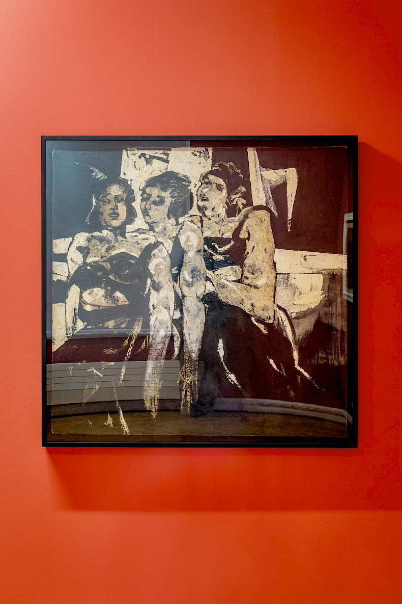 Boris Lurie: Three Women, c. 1955, Ölfarbe auf Masonit, 118 × 120 cm (Foto: Marcus Rebmann)