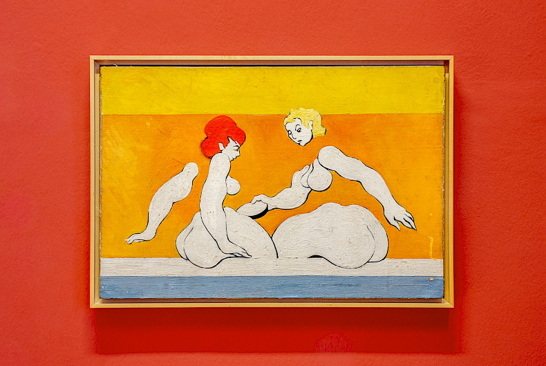 Boris Lurie: Dismembered Woman: Giving Bread, 1949, Öl auf Karton, 36 × 53 cm (Foto: Marcus Rebmann)