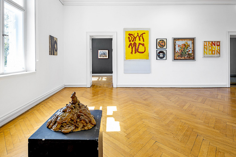 NEIN! Boris Lurie and NO!art, Ausstellungsansicht 2026, Kebbel Villa, Schwandorf (Foto: Marcus Rebmann)