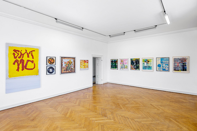 NEIN! Boris Lurie and NO!art, Ausstellungsansicht 2026, Kebbel Villa, Schwandorf (Foto: Marcus Rebmann)