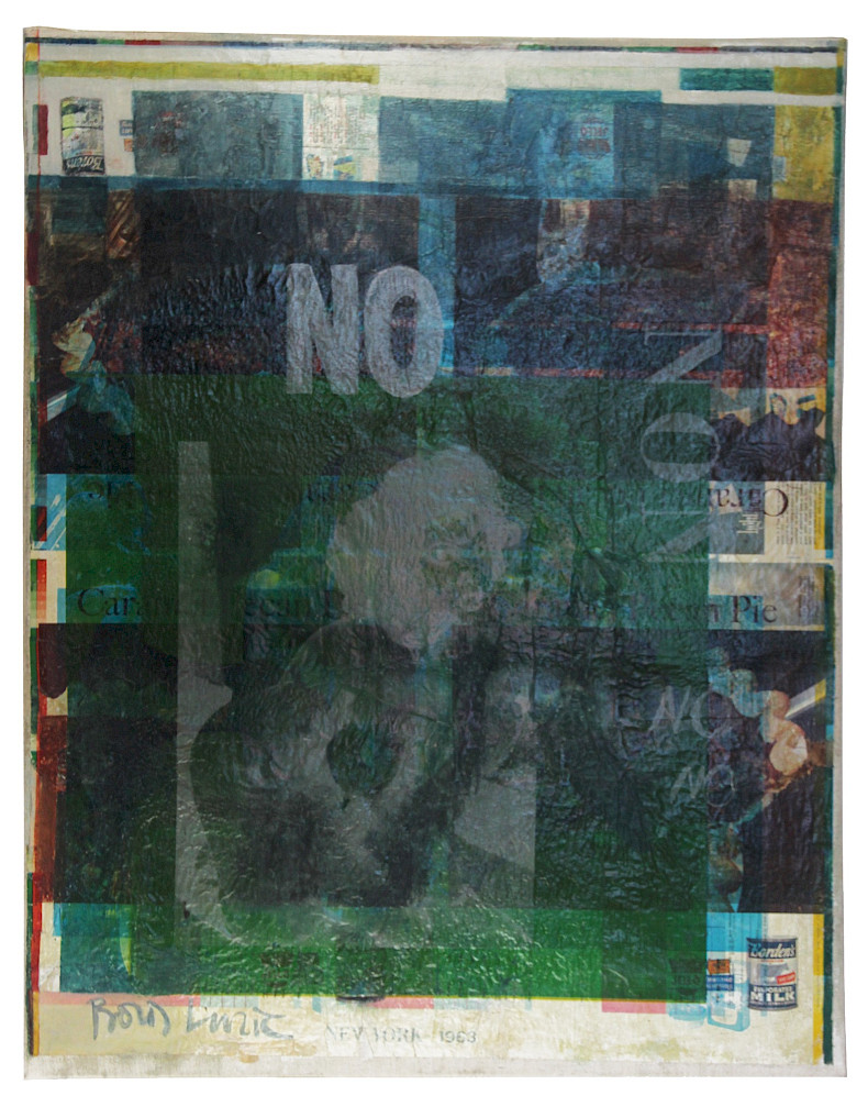 Boris Lurie: NO Poster, 1963, Farbe und Offsetdruck auf Altpapier, auf Leinwand montiert, 74 × 57 cm (Foto: Tim Nighswander)