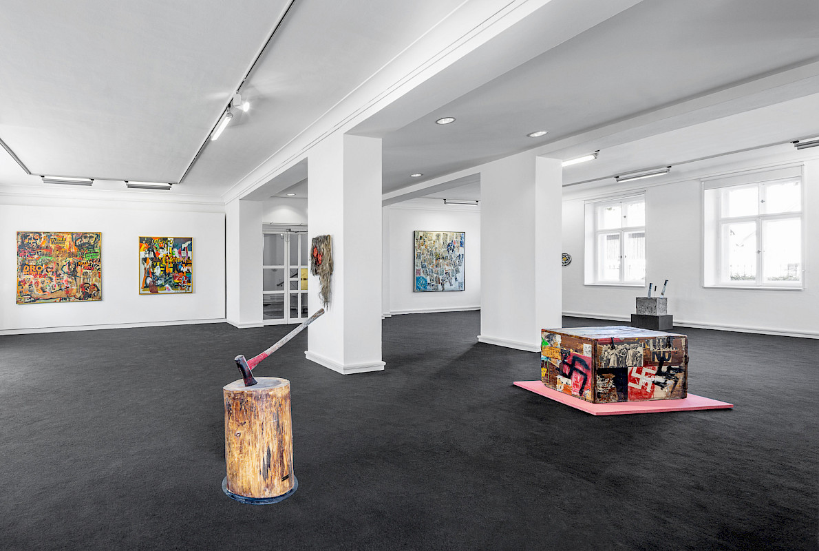 Boris Lurie und NO!art, Ausstellungsansicht Kebbel Villa 2026, Foto: Marcus Rebmann